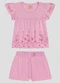 Kely Kety - Conjunto Blusa e Shorts em Malha Collor Verde - variação: Rosa