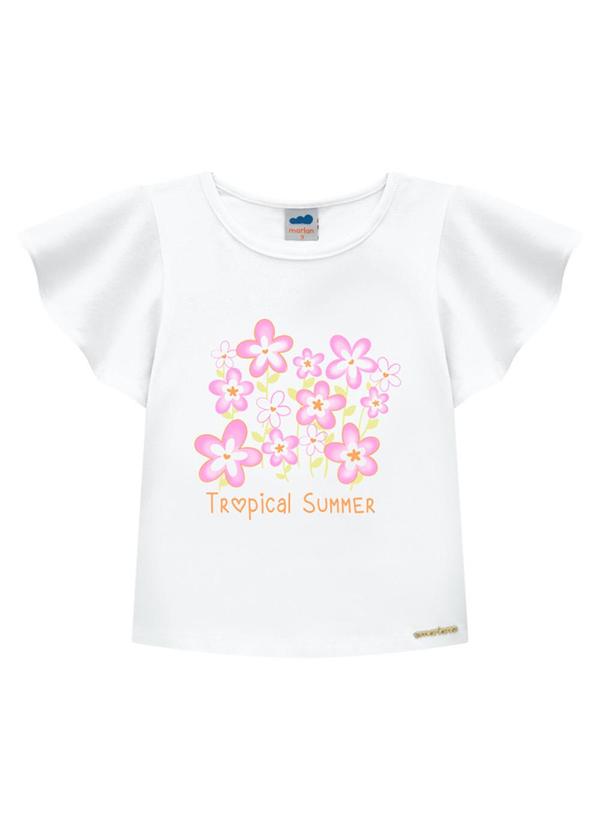 Marlan - Conjunto Blusa e Shorts em Malha Newtech Branco