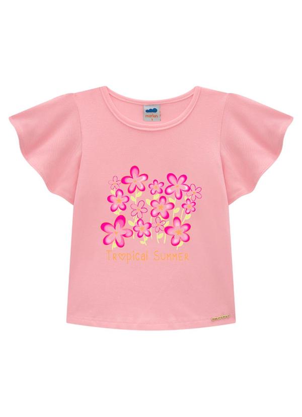 Marlan - Conjunto Blusa e Shorts em Malha Newtech Rosa