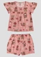 Kely Kety - Conjunto Blusa e Shorts em Meia Malha Amarelo - variação: Rosa