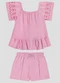 Kely Kety - Conjunto Blusa e Shorts em Meia Malha Verde - variação: Rosa