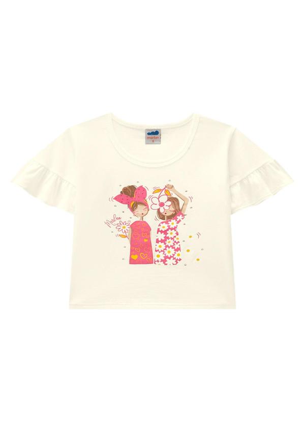 Marlan - Conjunto Blusa e Shorts em Molecotton Jeans Bege