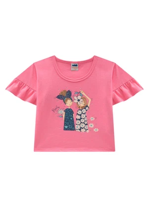 Marlan - Conjunto Blusa e Shorts em Molecotton Jeans Rosa - MARLAN