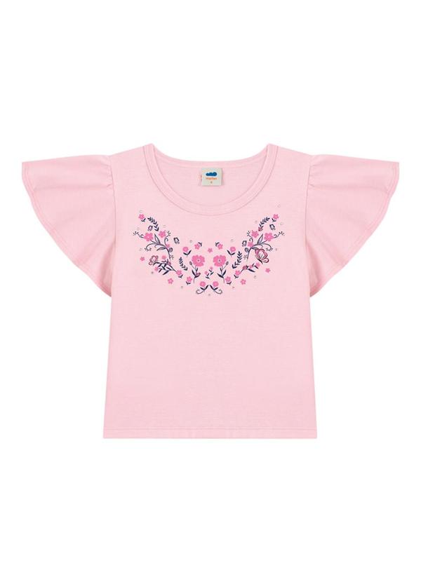 Marlan - Conjunto Blusa e Shorts em Molecotton Jeans Rosa 2