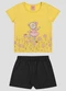Kely Kety - Conjunto Blusa e Shorts em Moletinho Branco - variação: Amarelo