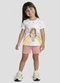 Kely Kety - Conjunto Blusa e Shorts em Moletinho Cinza - variação: Branco