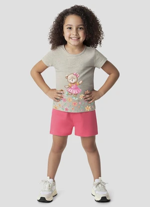 Kely Kety - Conjunto Blusa e Shorts em Moletinho Cinza - KELY KETY