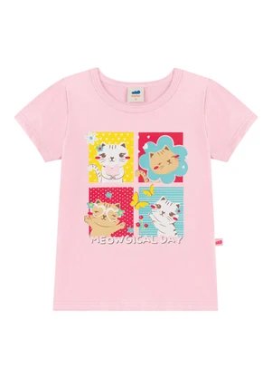 Marlan - Conjunto Blusa e Shorts em Moletinho Jeans Rosa - MARLAN