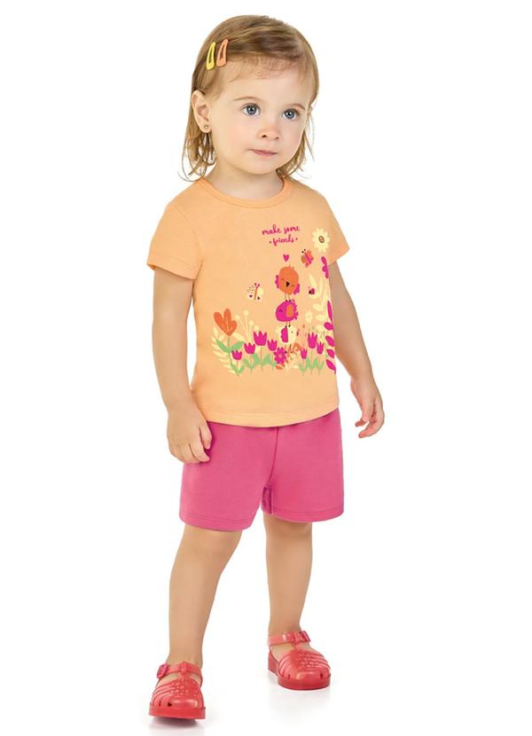 Marlan - Conjunto Blusa e Shorts em Moletinho Laranja 1