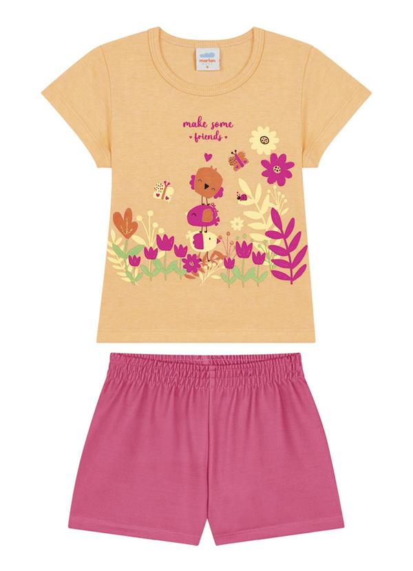 Marlan - Conjunto Blusa e Shorts em Moletinho Laranja 2
