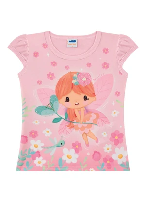 Marlan - Conjunto Blusa e Shorts em Moletinho Relevo Rosa - MARLAN
