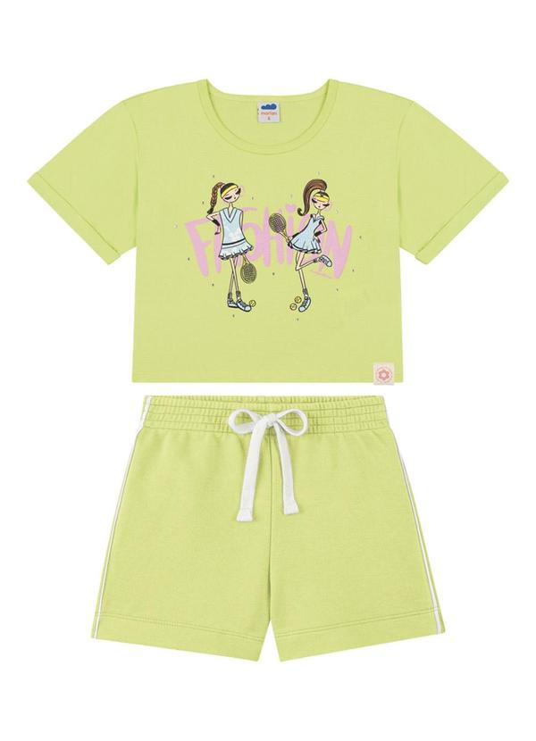 Marlan - Conjunto Blusa e Shorts em Moletinho Verde 1