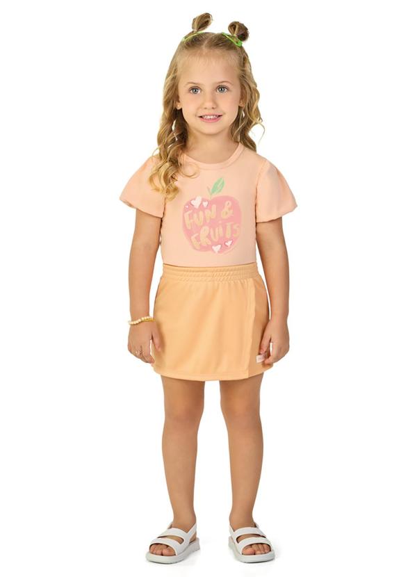 Marlan - Conjunto Blusa e Shorts em Newtech Laranja
