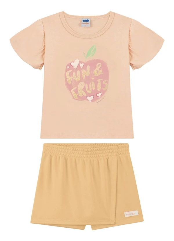 Marlan - Conjunto Blusa e Shorts em Newtech Laranja 2