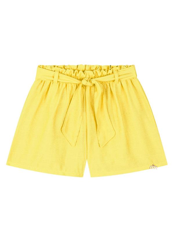 Milli e Nina - Conjunto Blusa e Shorts em Poliamida Amarelo 5