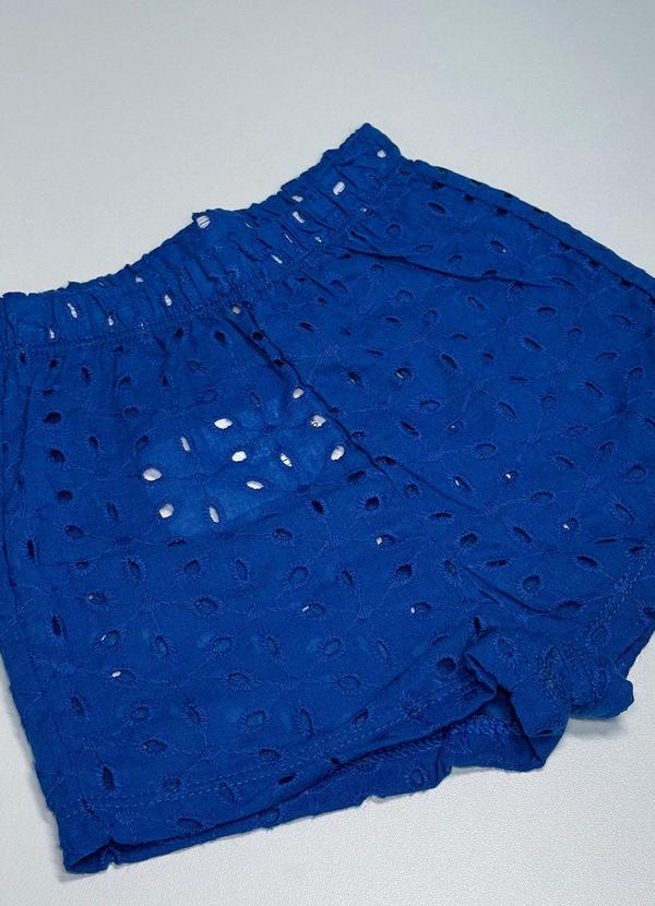 Pokótinha - Conjunto Blusa e Shorts em Tecido Bordado Azul 3