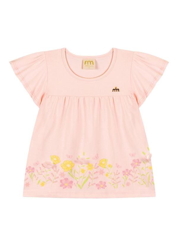 Milli e Nina - Conjunto Blusa e Shorts em Tecido Wind Rosa 2