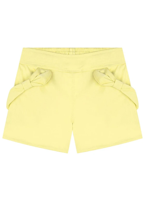 Milli e Nina - Conjunto Blusa e Shorts em Tricoline Amarelo 2