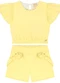 Milli e Nina - Conjunto Blusa e Shorts em Tricoline Amarelo - variação: Amarelo