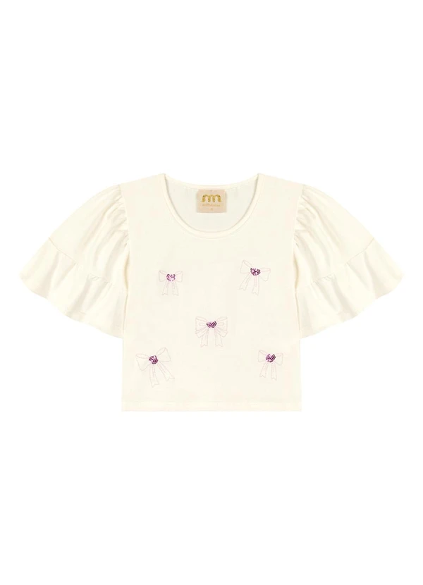 Milli e Nina - Conjunto Blusa e Shorts em Tule Bege 2