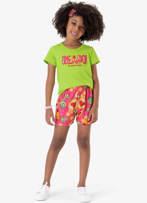 Rovi Kids - Conjunto Blusa e Shorts Estampado Verde