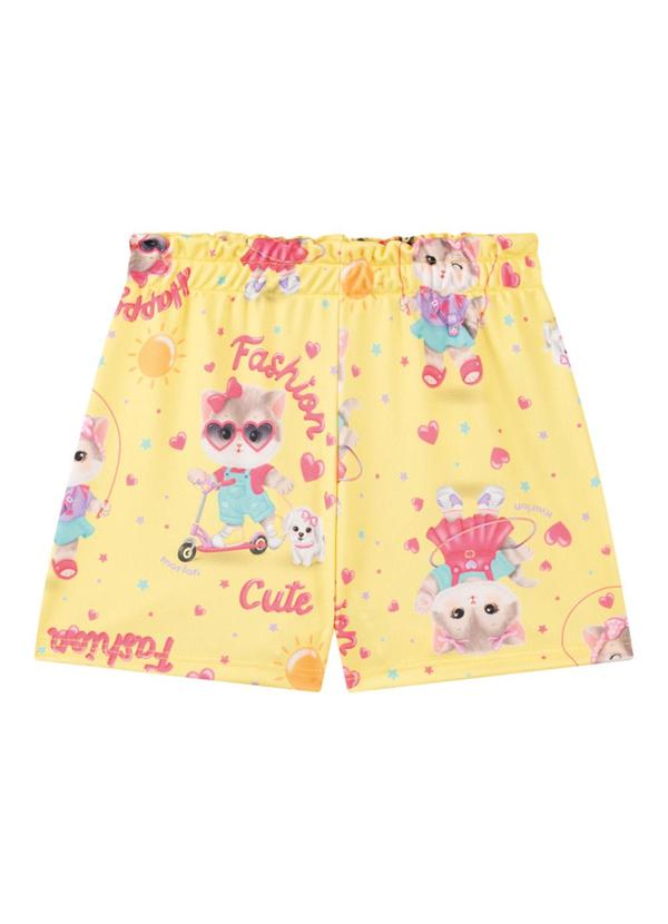 Marlan - Conjunto Blusa e Shorts Gatinhas Fashion Bege 4