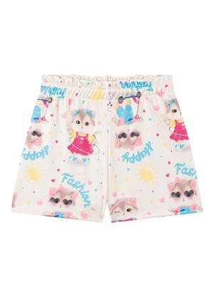 Marlan - Conjunto Blusa e Shorts Gatinhas Fashion Verde - MARLAN