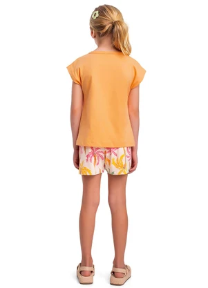 Fakini Kids - Conjunto Blusa e Shorts Laranja - FAKINI KIDS