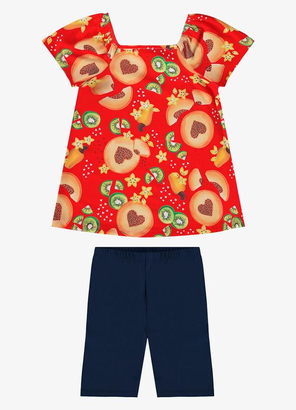 Rovi Kids - Conjunto Blusa e Shorts Liso Laranja