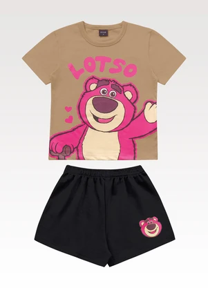 Fakini Kids - Conjunto Blusa e Shorts Lotso Marrom - FAKINI KIDS
