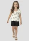 Kely Kety - Conjunto Blusa e Shorts Moletinho Bege - variação: Bege