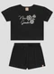 Kely Kety - Conjunto Blusa e Shorts Moletinho Branco - variação: Preto