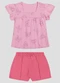 Kely Kety - Conjunto Blusa e Shorts Moletinho Bege - variação: Rosa