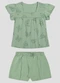 Kely Kety - Conjunto Blusa e Shorts Moletinho Bege - variação: Verde
