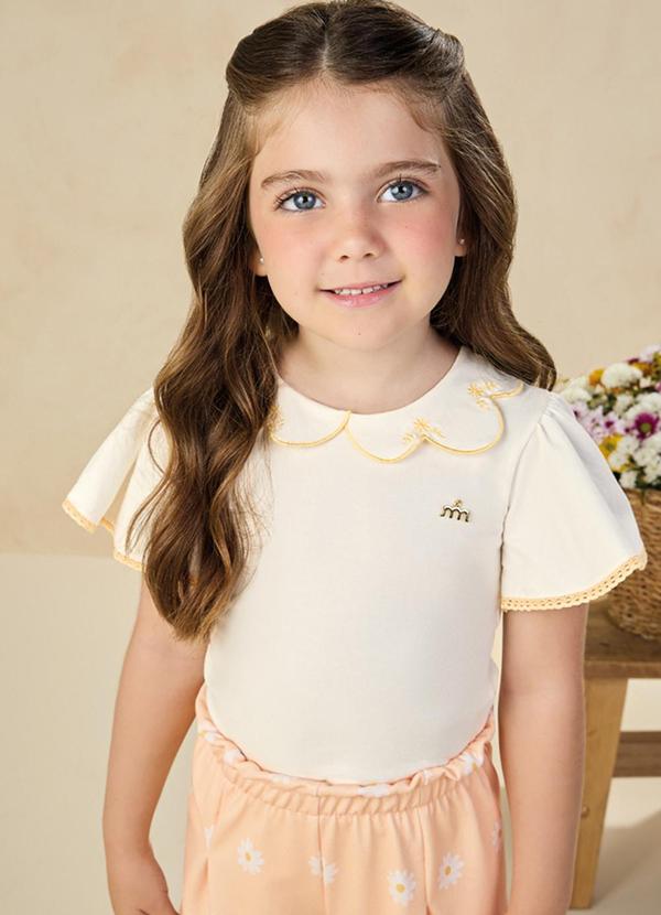 Milli e Nina - Conjunto Blusa e Shorts Newtech Bege 2