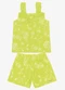 Trick Nick - Conjunto Blusa e Shorts Popeline Floral Rosa - variação: Verde