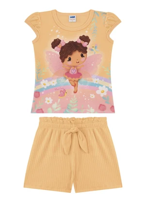 Marlan - Conjunto Blusa e Shorts Relevo Laranja - MARLAN