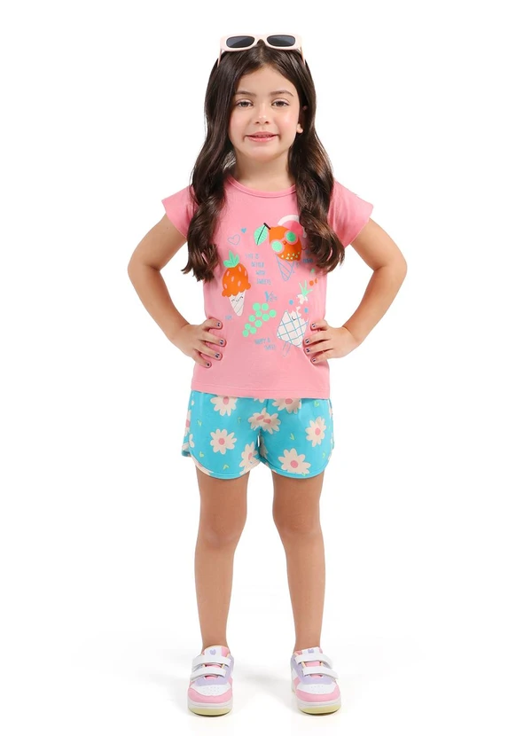 Tink Bink - Conjunto Blusa e Shorts Rosa