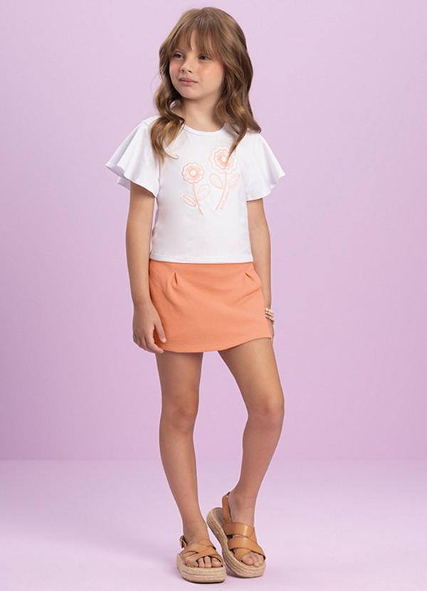 Milli e Nina - Conjunto Blusa e Shorts Saia Alfaiataria Branco 1