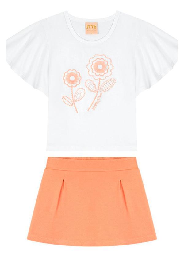 Milli e Nina - Conjunto Blusa e Shorts Saia Alfaiataria Branco 2