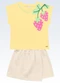 Fakini Kids - Conjunto Blusa e Shorts Saia Bege - variação: Amarelo