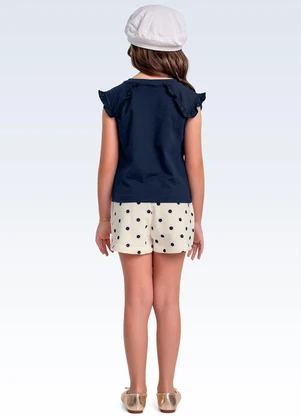 Fakini Kids - Conjunto Blusa e Shorts Saia Azul - FAKINI KIDS