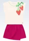 Fakini Kids - Conjunto Blusa e Shorts Saia Bege - variação: Bege