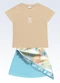 Fakini Kids - Conjunto Blusa e Shorts Saia Bege - variação: Bege