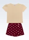 Fakini Kids - Conjunto Blusa e Shorts Saia Azul - variação: Bege
