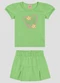 Kely Kety - Conjunto Blusa e Shorts-Saia em Malha Hive Verde - variação: Verde