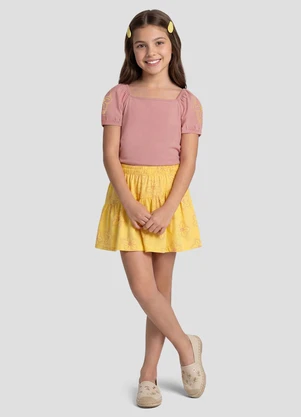 Kely Kety - Conjunto Blusa e Shorts-Saia Rosa - KELY KETY