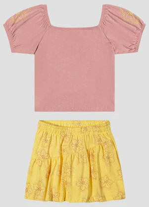 Kely Kety - Conjunto Blusa e Shorts-Saia Rosa - KELY KETY