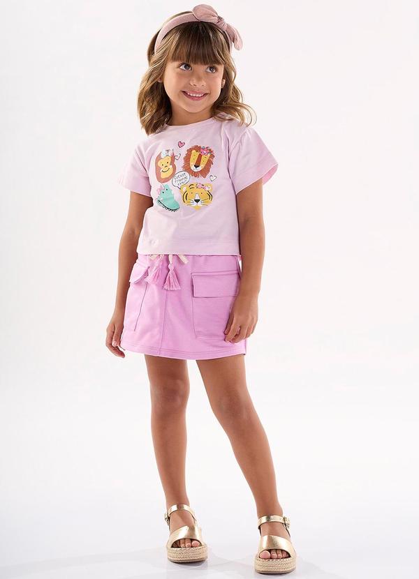 Up Baby - Conjunto Blusa e Shorts-Saia Roxo
