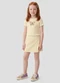 Kely Kety - Conjunto Blusa e Shorts-Saia Sarjado Bege - variação: Bege